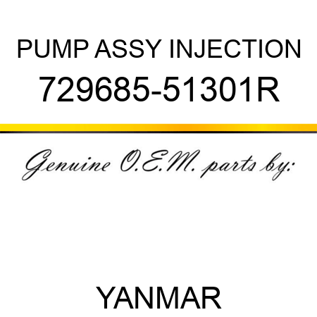 PUMP ASSY, INJECTION 729685-51301R