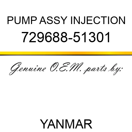 PUMP ASSY, INJECTION 729688-51301