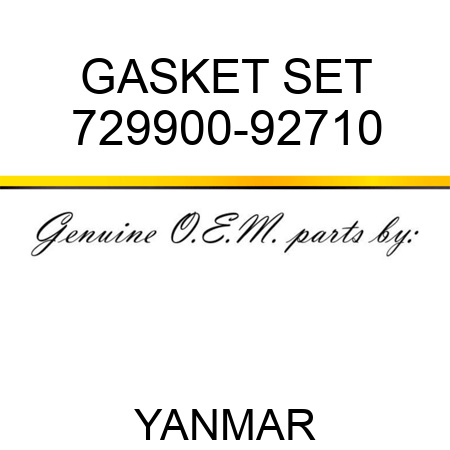 GASKET SET 729900-92710