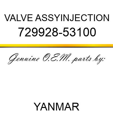 VALVE ASSY,INJECTION 729928-53100