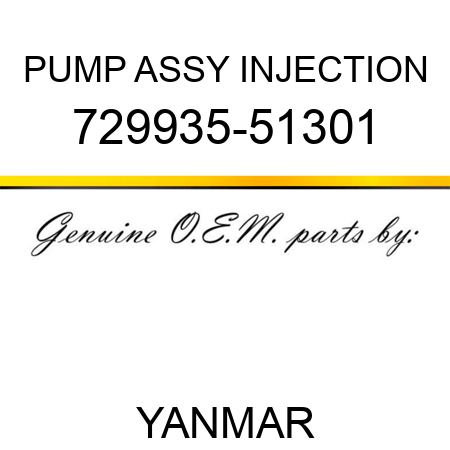 PUMP ASSY, INJECTION 729935-51301