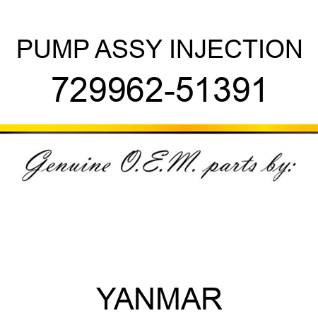 PUMP ASSY, INJECTION 729962-51391