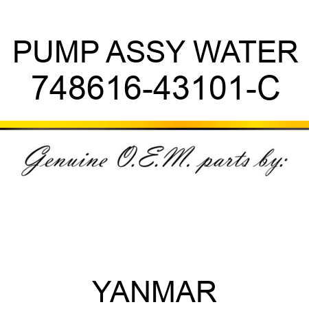 PUMP ASSY, WATER 748616-43101-C