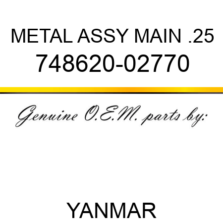 METAL ASSY, MAIN .25 748620-02770