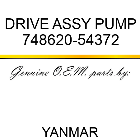 DRIVE ASSY, PUMP 748620-54372