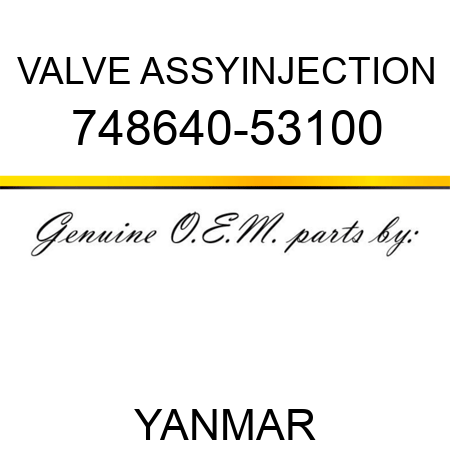 VALVE ASSY,INJECTION 748640-53100