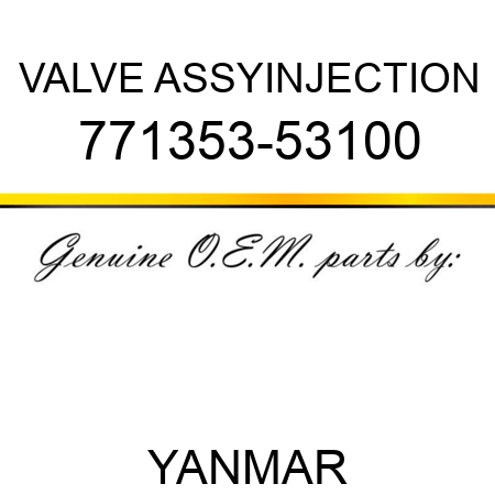 VALVE ASSY,INJECTION 771353-53100