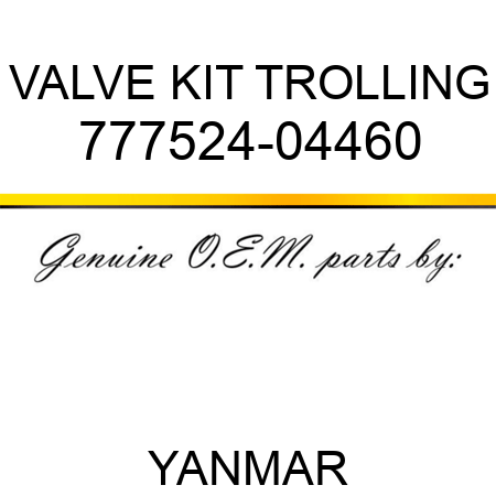 VALVE KIT, TROLLING 777524-04460