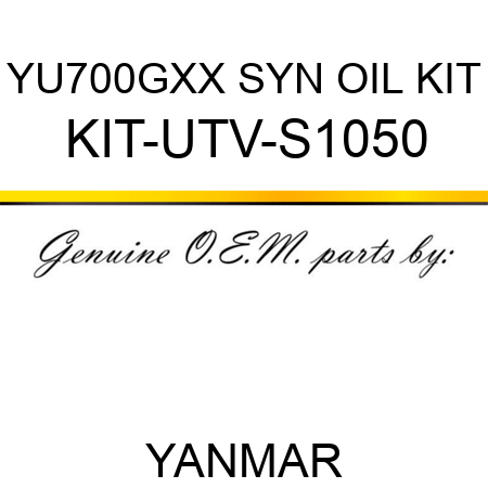 YU700GXX SYN OIL KIT KIT-UTV-S1050