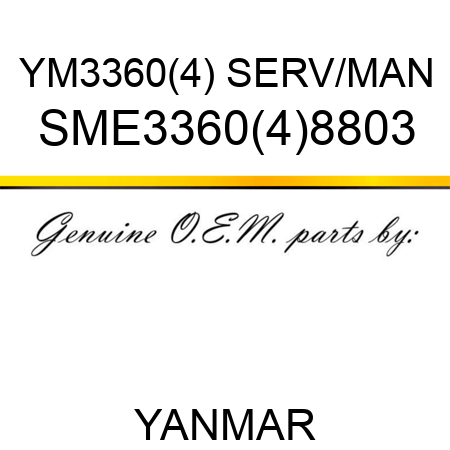 YM3360(4) SERV/MAN SME3360(4)8803