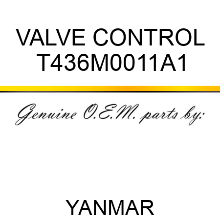 VALVE, CONTROL T436M0011A1