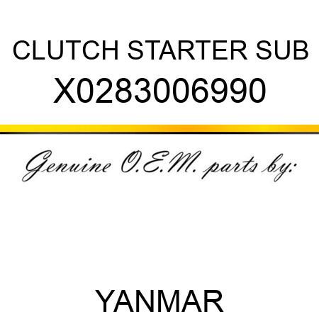 CLUTCH, STARTER SUB X0283006990