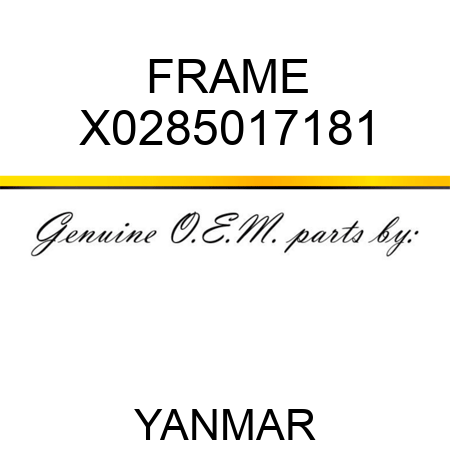 FRAME X0285017181