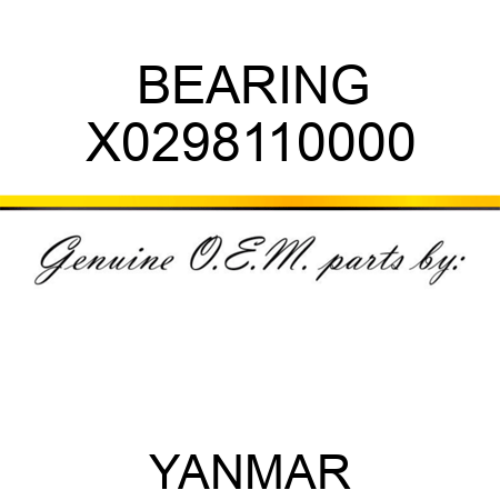 BEARING X0298110000