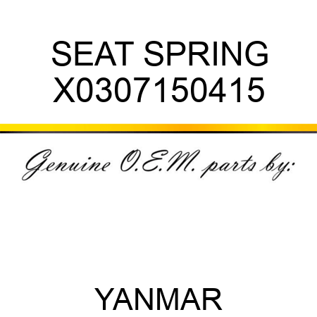 SEAT, SPRING X0307150415