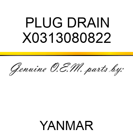 PLUG, DRAIN X0313080822