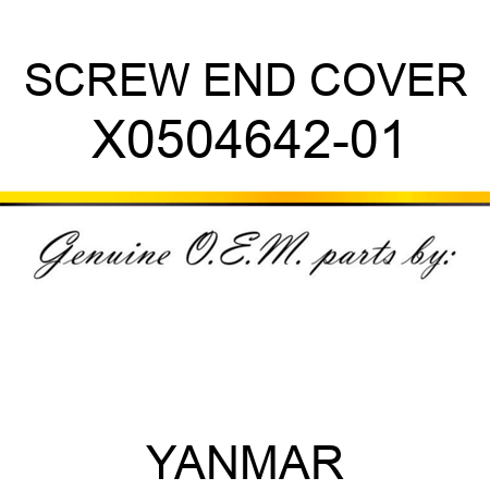 SCREW, END COVER X0504642-01