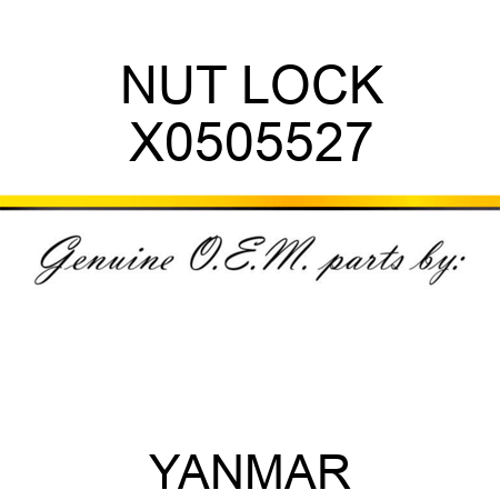 NUT, LOCK X0505527