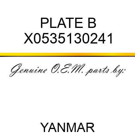 PLATE, B X0535130241
