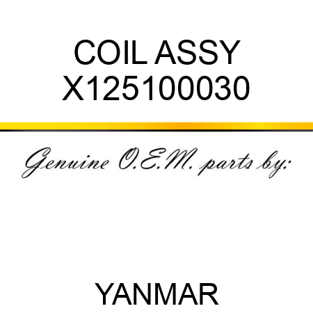 COIL ASSY X125100030