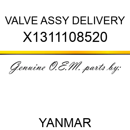 VALVE ASSY, DELIVERY X1311108520