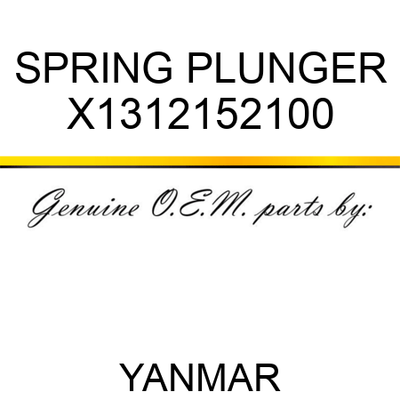 SPRING, PLUNGER X1312152100