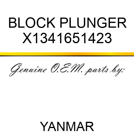 BLOCK, PLUNGER X1341651423