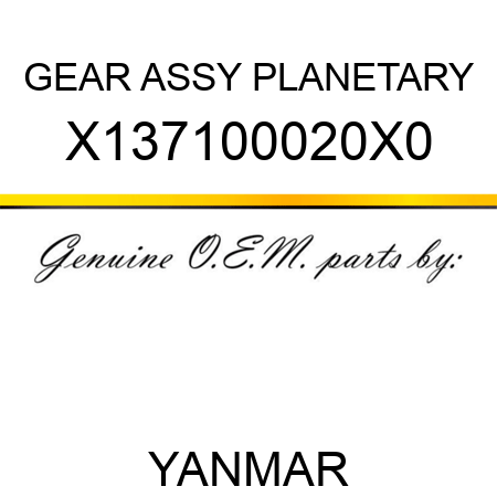 GEAR ASSY, PLANETARY X137100020X0