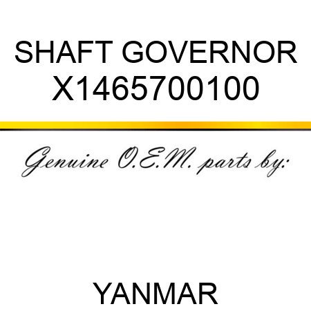 SHAFT, GOVERNOR X1465700100