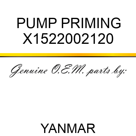 PUMP, PRIMING X1522002120