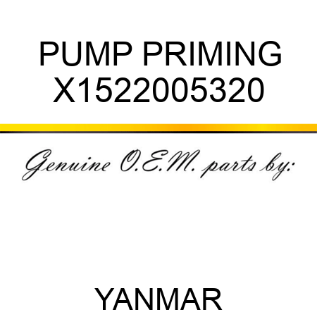 PUMP, PRIMING X1522005320