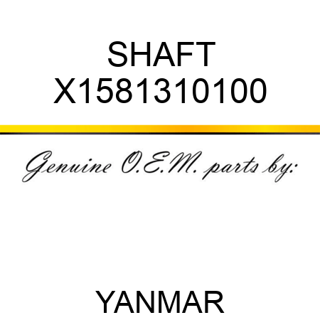 SHAFT X1581310100