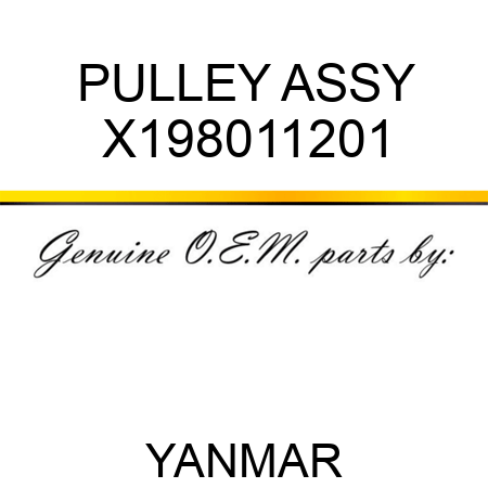 PULLEY ASSY X198011201