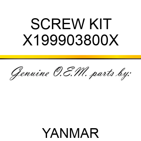 SCREW KIT X199903800X