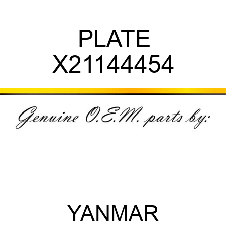 PLATE X21144454