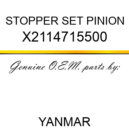 STOPPER SET, PINION X2114715500