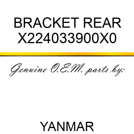 BRACKET, REAR X224033900X0