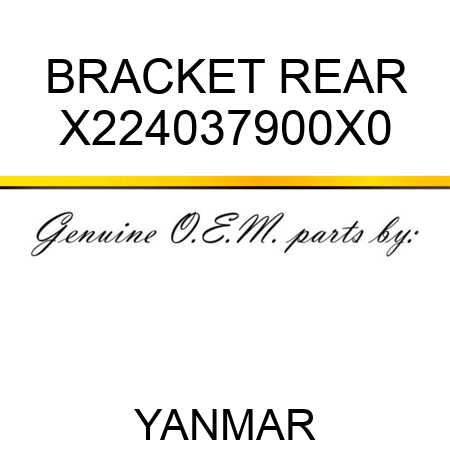 BRACKET, REAR X224037900X0