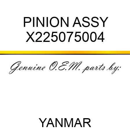 PINION ASSY X225075004