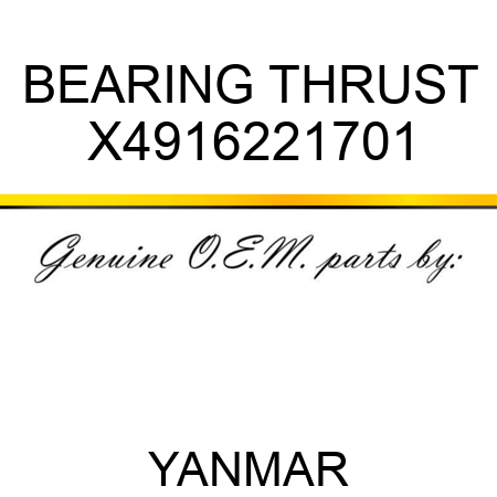 BEARING, THRUST X4916221701