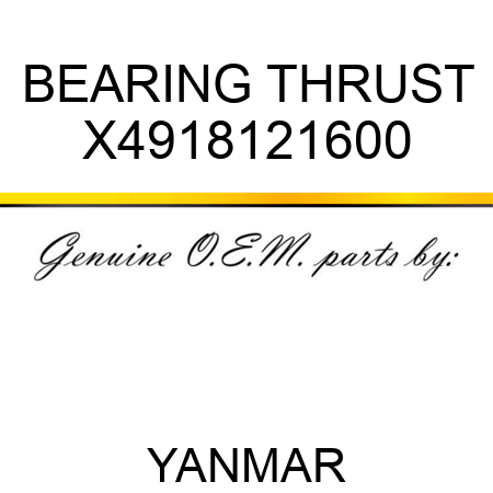 BEARING, THRUST X4918121600