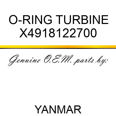 O-RING, TURBINE X4918122700