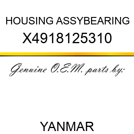 HOUSING ASSY,BEARING X4918125310