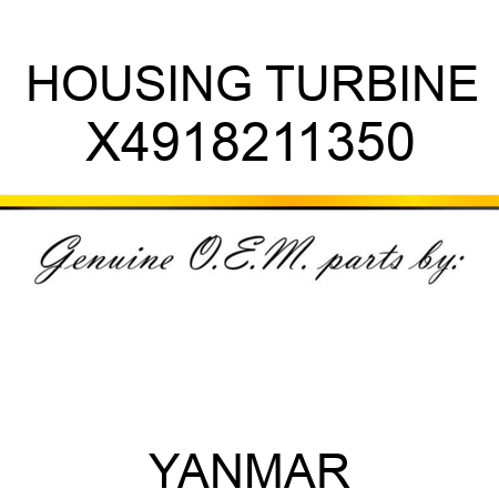 HOUSING, TURBINE X4918211350