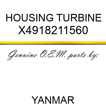 HOUSING, TURBINE X4918211560