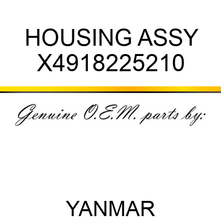 HOUSING ASSY X4918225210