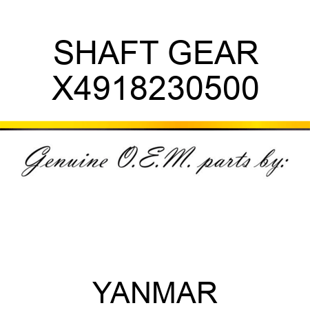 SHAFT, GEAR X4918230500