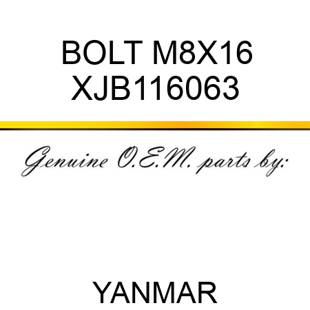 BOLT, M8X16 XJB116063