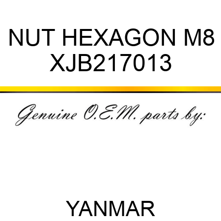 NUT, HEXAGON M8 XJB217013