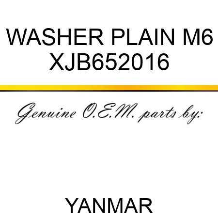 WASHER, PLAIN M6 XJB652016